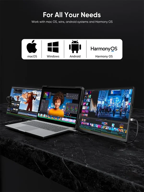 AliExpress - Dopesplay 14,1-Zoll-Laptops Bildschirmverlängerung Triple Dual 1200P IPS Tragbarer Monitor für Windows PC MacBook Chrome Laptop 13,3-17,3