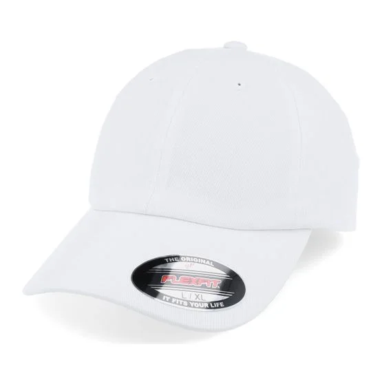 Flexfit - White flexfit Caps - White Dad Cap Stretch Fit @ Hatstore