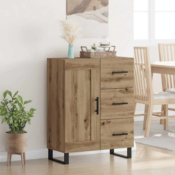 Sideboard Artisan Ek 69,5 x 34 x 90 cm Konstruerat trä och järn