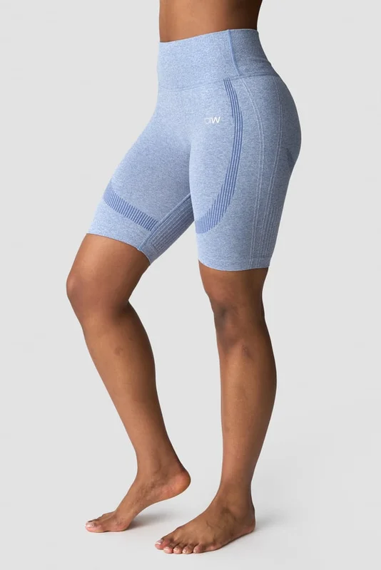ICANIWILL - Soft Seamless Biker Shorts Metal Blue Melange- Shorts - Dames - sportkleding van ICIW