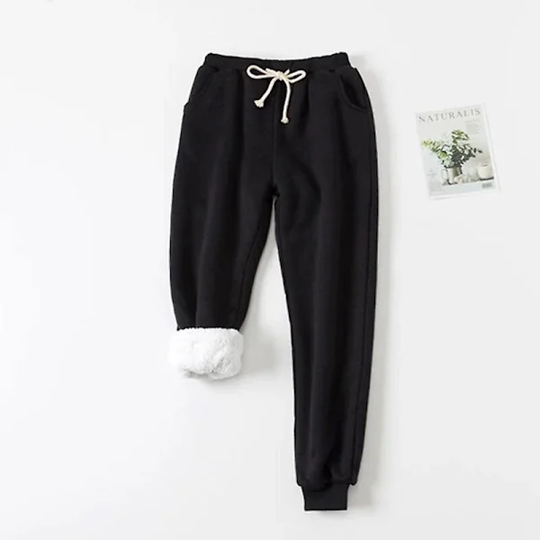 [LCS]Bekväma Mjukisbyxor Höst Vinter Dam Fleece Mjukisbyxor Byxor Casual Tjock Sammet Lös Kashmir