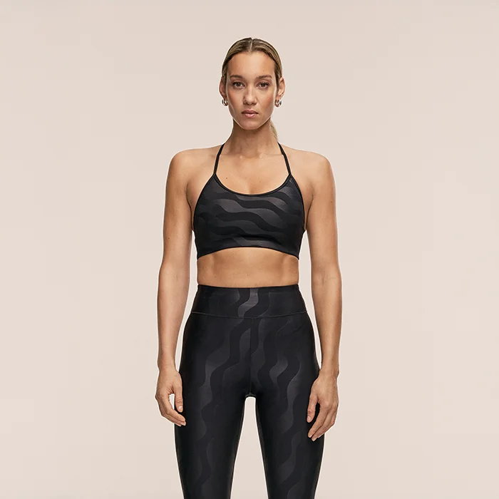 Sports-BH Casall Sportswear Sleek Sports‐BH Sort Mønstret - Bodyman.dk