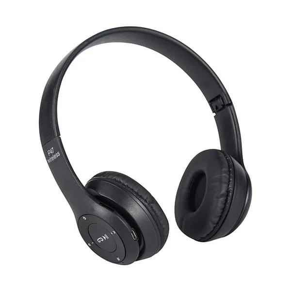 Trådlösa Bluetooth Vikbara Over Ear Gaming Hörlurar Svart