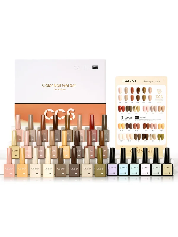 AliExpress - CANNI TPO/HEMA FREE Gel vernis à ongles ensemble 24 couleurs 9ml nu marron BaseTop UV LED tremper Gel Nail Art Kit manucure bricolage 