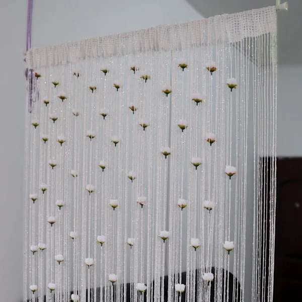 Insynsskydd - Fönster - Lätt - Garderobsgardin - Enkel - Installation - Pärlgardindörr - Vit - 100×200cm