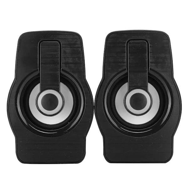 FT-185 Mini USB LED-høyttaler Bærbar høyttaler Musikkspiller for stasjonær bærbar PC Svart