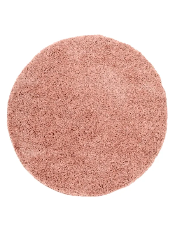 Plain (Single Colored) Kids Rug Large Comfy - Pink Ø 250 Modern Style