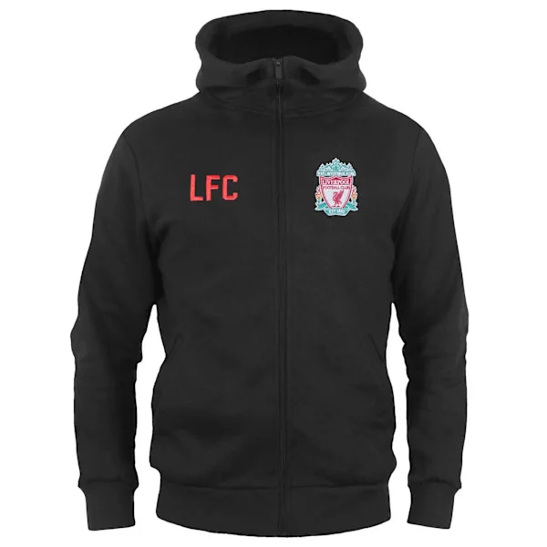 Liverpool FC Pojkar Fleece Hel Dragkedja Hoodie 6-7 År Svart