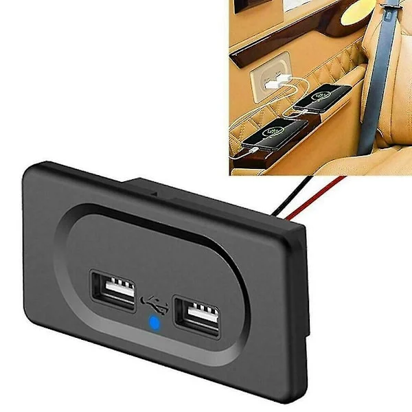 12/24V Kort Linje Dubbel 2 USB Uttag Modul Laddare Husbil Husvagn