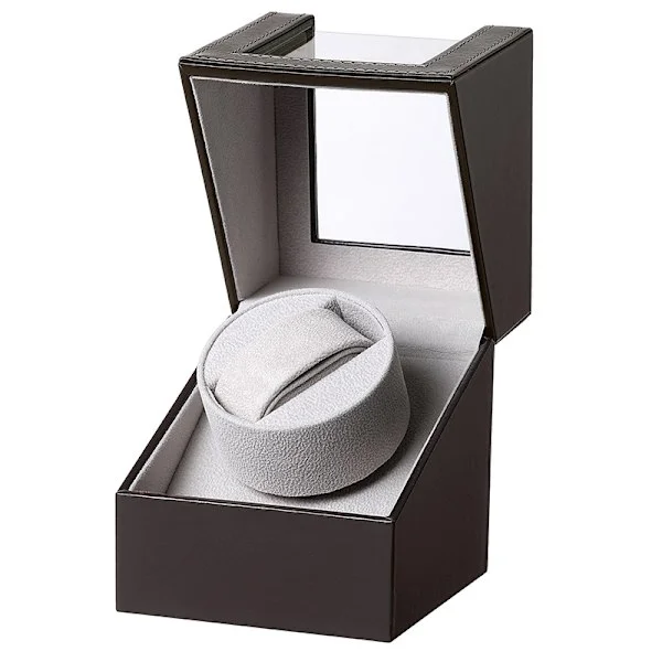 Brun Ultrastille Rotation Omdrejninger Per Dag Watch Winder Box Smykker Watch Box