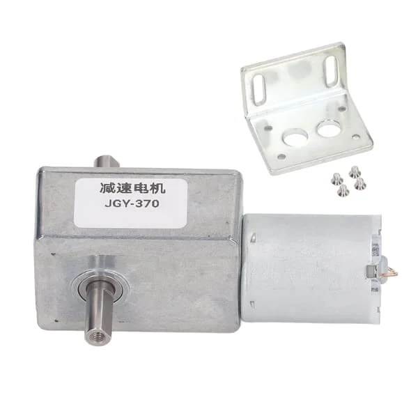 12V 10RPM 25kg cm 12mm Dobbelt Aksel Selvlåsende Reversibel Ormegear Motor til Ovne Vaskemaskiner Gardiner