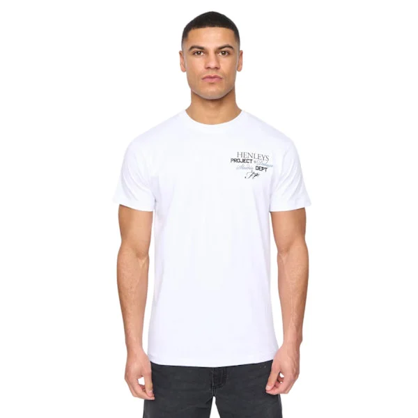 Henleys Herr Hentitled Bomulls T-shirt S Optisk Vit