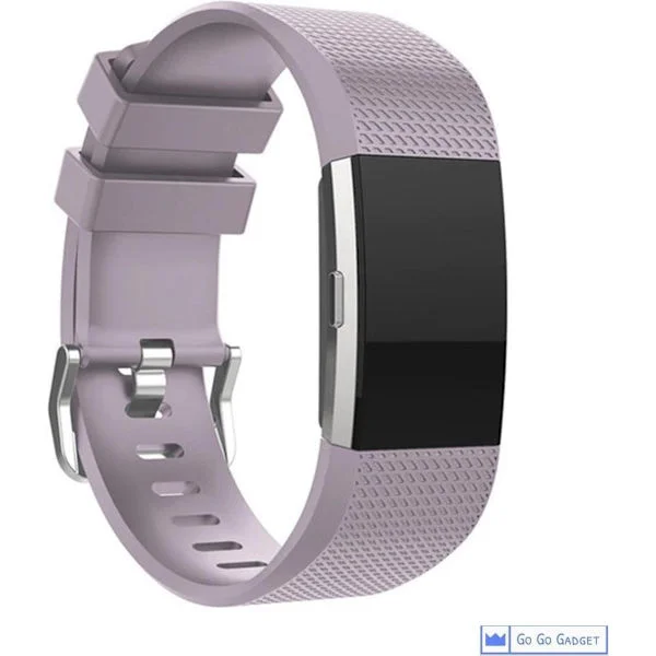 Klokkerem | passer til Fitbit Charge 2 | sportsarmbånd i silikon | aktivitetsmåler | lilla | stor