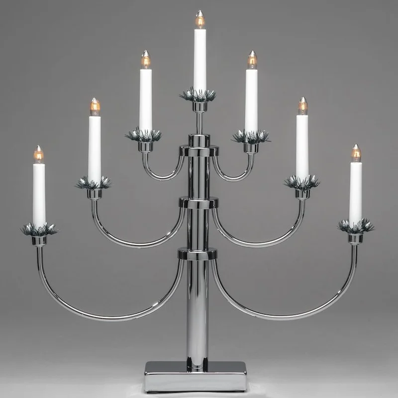 Konstsmide 2050-900TR Adventsljusstake 7 ljus krom, Belysning