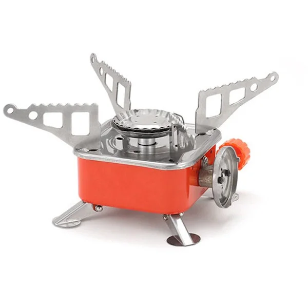 Utomhus Mini Square Spis Gas Spis Bärbar Fällbar Camping Köksartiklar Kassett Spis Square Spis