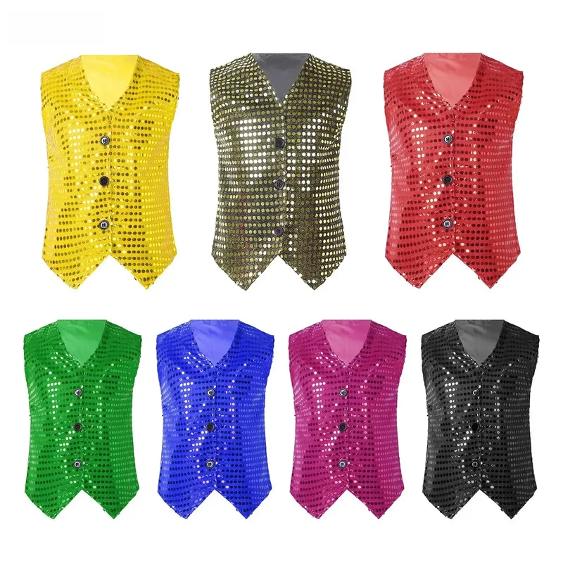 AliExpress - Kids Boys Girls Sequins Jacket Vest Hip-hop Jazz Latin Dance Top Wedding Party Waistcoat Shirt Disco Dance Performance Costume