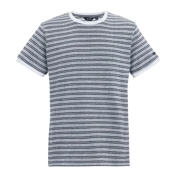 Regatta Benlin Randig T-shirt för Herr XXL Vit/Marinblå
