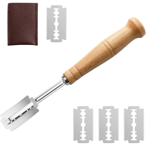 Baguettekniv i rostfritt stål med 5 blad, snittkniv för att skära bröd, frallor och baguetter