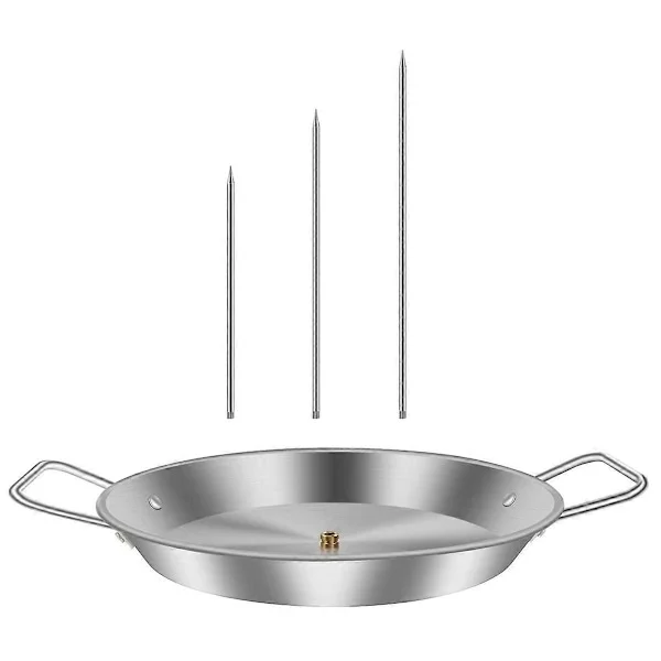 Vertikalt Köttspett Rostfritt Stål BBQ Vertikalt Spett Grill med 3 Ersättningsspikar Barbecue Vertikalt Spett Grill (LGL)