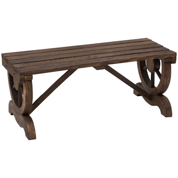 Havebænk Træ Vejrbestandig Bænk Havemøbler Rustik Bænk Natural 98 X 50 X 39,5 Cm