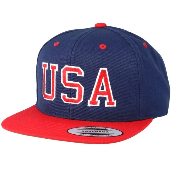 Iconic - Ble snapback Czapka Z Daszkiem - USA Navy/Red Snapback @ Hatstore