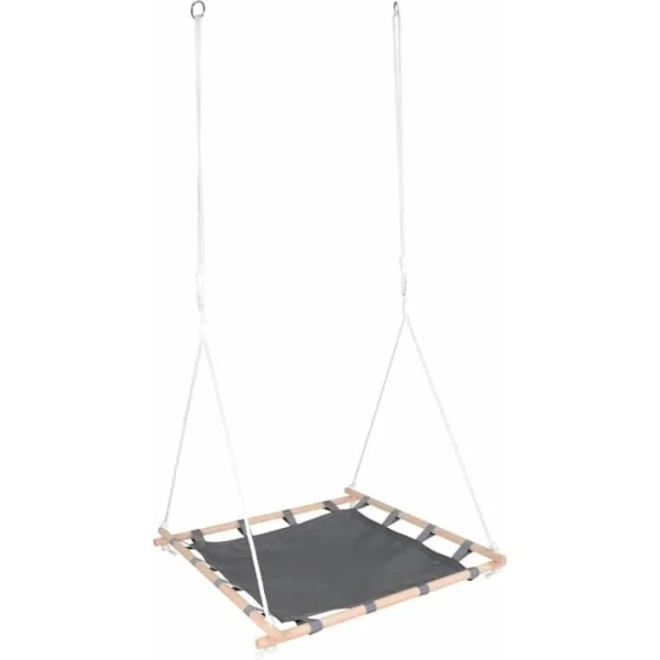 Gunga - Fyrkantig i Trä - 100x100 cm - Belastning 100 kg - För barn 3 år+