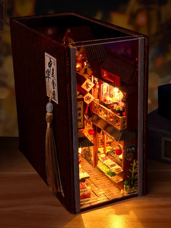 AliExpress - DIY Buchecke Puppenhaus Miniatur Holz Bücherregal Regal Einsatz Miniaturen Home Modell Kit Puppenhaus für Freunde Weihnachtsgeschenke