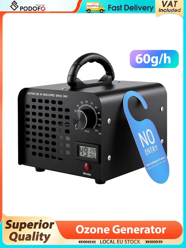 AliExpress - Podofo Ozongenerator 60000mg/h Ozonmaschine Geruchsentferner Hochleistungs-Ozongenerator für Gewerbe, Industrie und Haushalt mit 