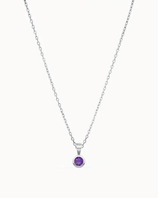 Halsband med månadssten i 18K Vitguld