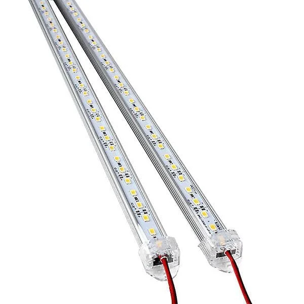 2 stk. DC 12V 50cm Aluminium Rigid LED Strip Bar Light (hvid)