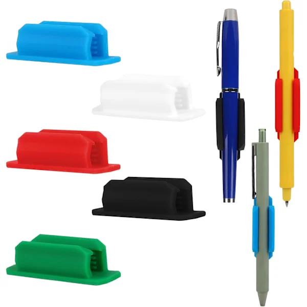 Pennhållare-klämmor, 5 st självhäftande silikonpennhållare för skrivbord, kylskåp, whiteboard, tavla, suddgummi, anslagstavla, pensel, markeringspenna