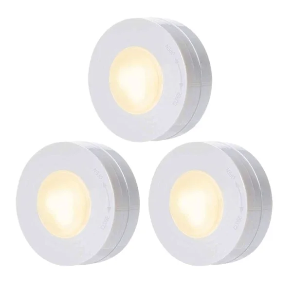 3 st LED Trådlösa Ljus med Fjärrkontroll för Skåp, Vitrin, Garderob [DB]