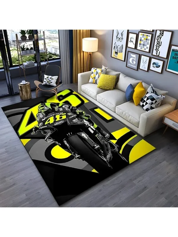 AliExpress - Tapis rectangulaire VR46 Rossi The Doctor, tapis de décoration pour la maison, antidérapant, pour motoGP, pour salon, chambre à coucher