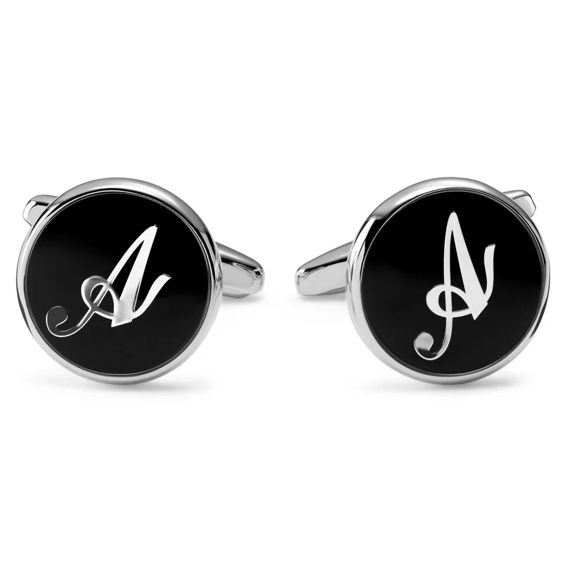 Gemelos con iniciales redondos. Letra A for Men
