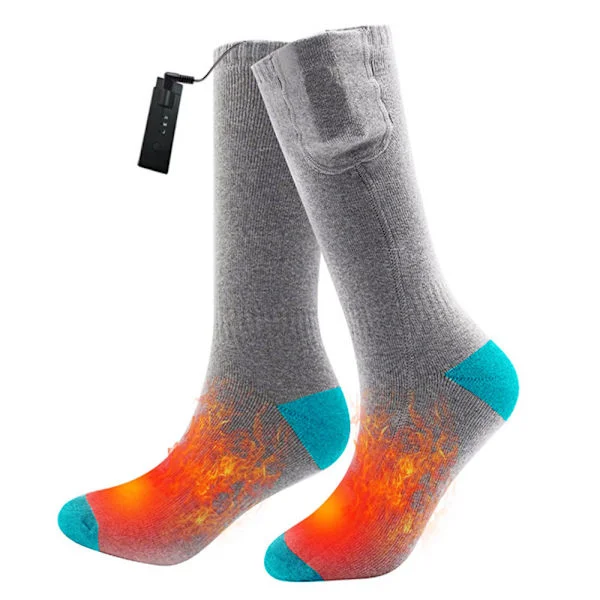 Battery Heated Socks - Thermal Socks Gray+Blue M Gray+Blue M