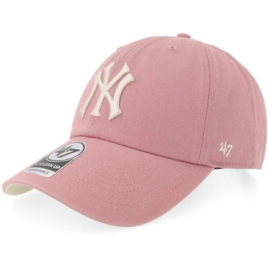 47 Brand - MLB Roze unconstructed Cap - New York Yankees Ballpark Clean Up Mauve Dad Cap @ Hatstore