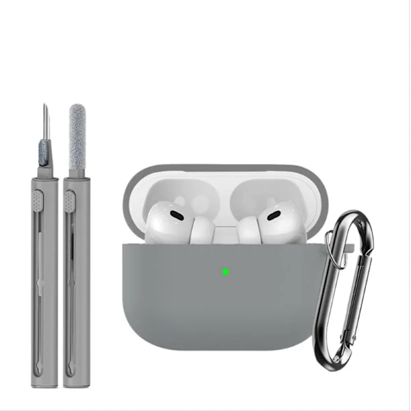 Silikonisuojakotelo (3 osaa) yhteensopiva Apple AirPods Pro 3:n kanssa, suojaa naarmuilta ja iskuilta Grey