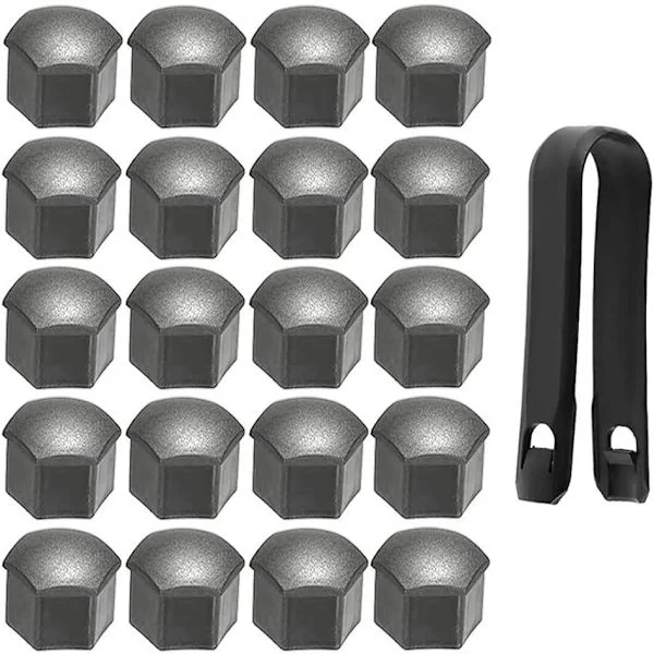 20 Stk. 17mm Hjulkapsler, Hjulbolt Kapsler, Hex Dækmøtrik