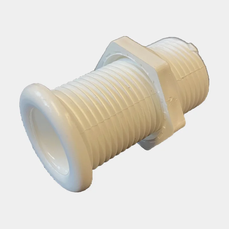 Tapón de achique / tapón de fondo barco Nuova Rade Thru-Hull Threaded with Standard Flange, pasante, poliamida, 7/8" (22 mm), 155 mm, blanco