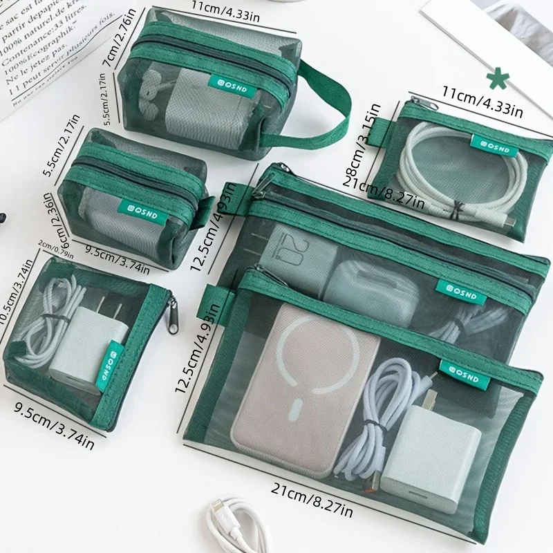 AliExpress - 6 Stück transparente Netz-Aufbewahrungstaschen für Münzen und verschiedene Gegenstände, tragbare 3D-Karten-Organizer-Taschen, 