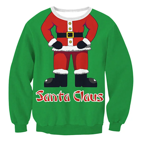 Julkofta dam, långärmad tröja, julmönstrad Grön Krage Tomte Grön Krage Tomte Green Collar Santa L
