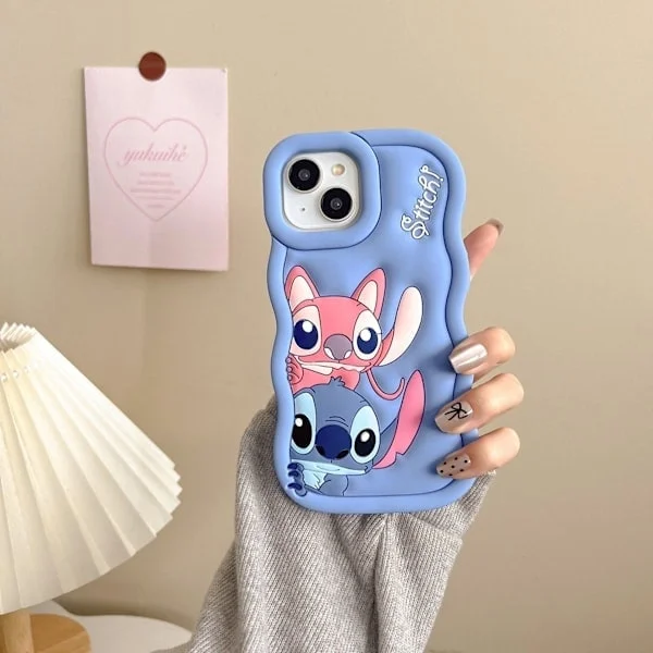 Stitch Silikonfodral - För iPhone Blå iPhone 13 iPhone 13 Blå iPhone 13 Blå