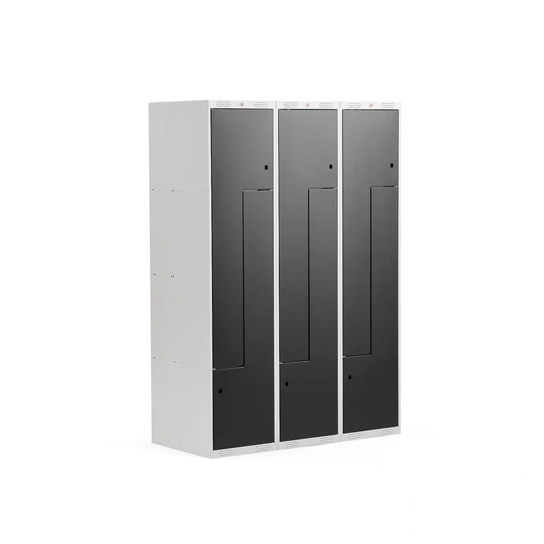 Z-lockers CLASSIC, 3 modules, 6 doors, 1740x1200x550 mm, black