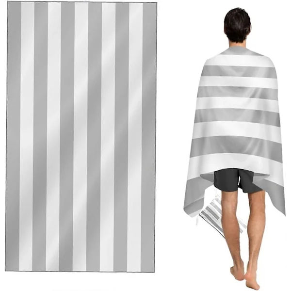 Stort Strandhåndkle for Voksne med Veske - Hurtigtørkende Mikrofiber - 100% Resirkulert Håndkle - Sandfritt, Lett, Kompakt (160x80cm)