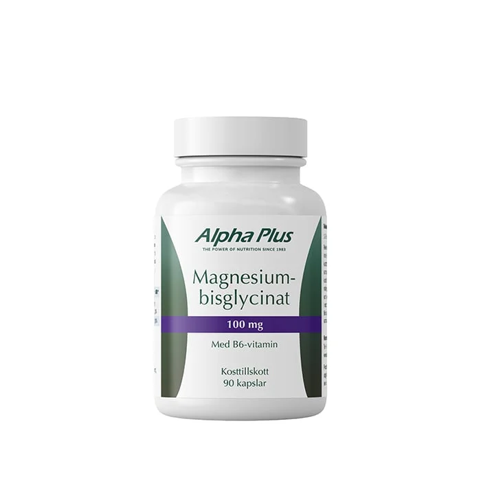 Alpha Plus Magnesiumbisglycinat 100mg 90 kapsler