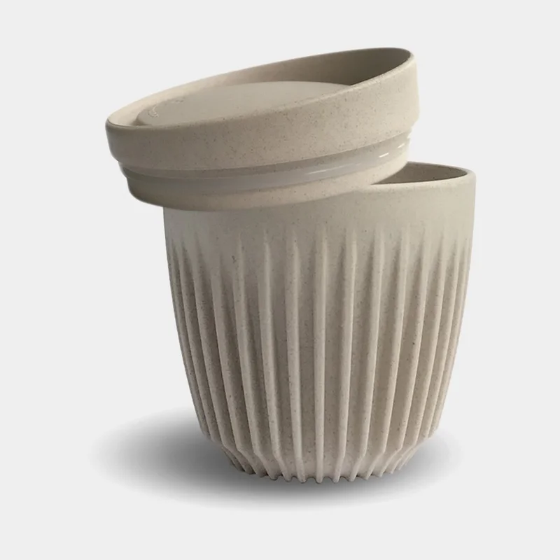 Travel mug / coffee cup with lid HuskeeCup & Lid 6oz Natural, recycled coffee husk, beige, 17.5 cl / 175 ml