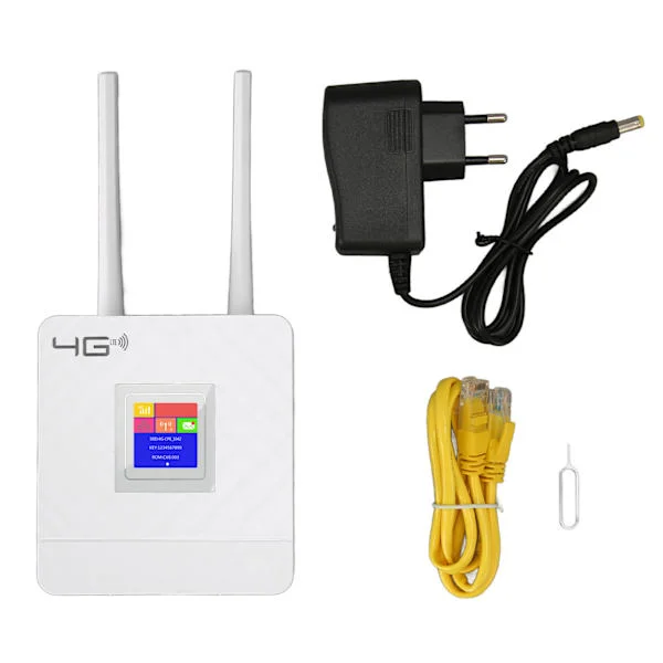 4G LTE trådlös router Cat4 300 Mbps trådlös mobil WiFi Hotspot-router med SIM-kortplats och 2 antenner 100‐240V EU-kontakt
