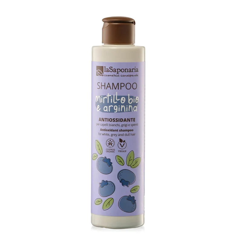 LA SAPONARIA Capelli e Cute Shampoo biologico Mirtillo bio e Arginina 200ml - Shampoo Illuminante