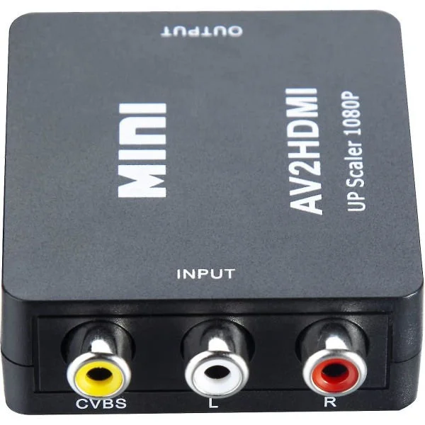 RCA till HDMI-adapter, 1080p AV HDMI-adapter, RCA Komposit CVBS AV till HDMI Videoljudkonverterare