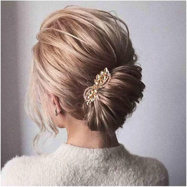 Vintage Crystal Hair Clip Gold Rhinestone Hairpin Glittering Cz Head Clip Crystal Wedding Headwear Bridal Hair Accessories for Women and Girls